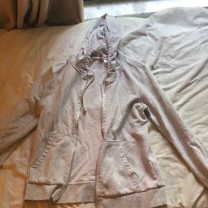 Heathered-gray zip-up hoodie